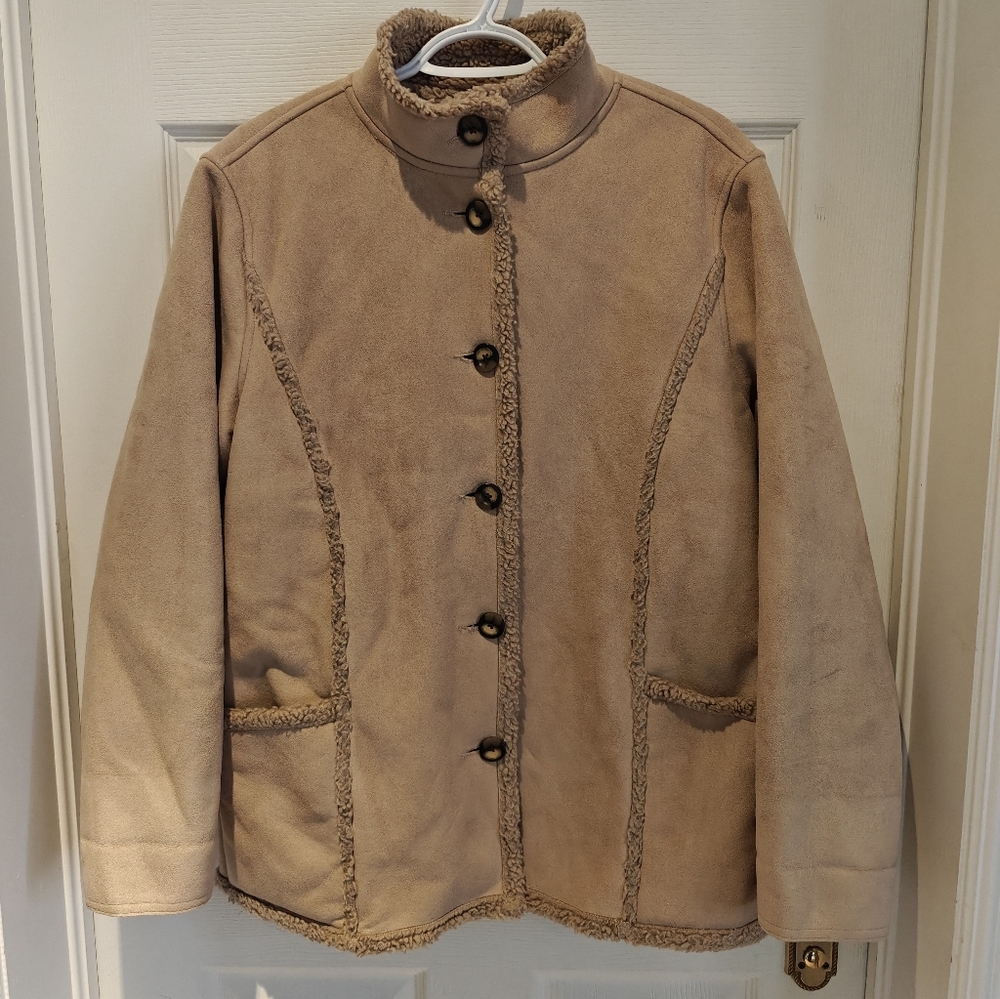 L.L. BEAN BROWN FAUX SUEDE JACKET